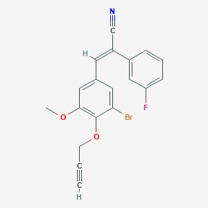 molecular formula C19H13BrFNO2 B4186898 (E)-3-(3-bromo-5-methoxy-4-prop-2-ynoxyphenyl)-2-(3-fluorophenyl)prop-2-enenitrile 