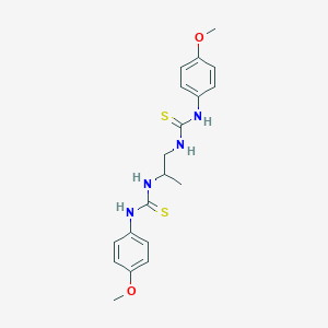 molecular formula C19H24N4O2S2 B4186925 N'-(2-{[(4-METHOXYANILINO)CARBOTHIOYL]AMINO}-1-METHYLETHYL)-N-(4-METHOXYPHENYL)THIOUREA 