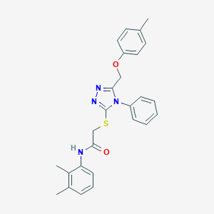 molecular formula C26H26N4O2S B418700 N-(2,3-dimethylphenyl)-2-({5-[(4-methylphenoxy)methyl]-4-phenyl-4H-1,2,4-triazol-3-yl}sulfanyl)acetamide 