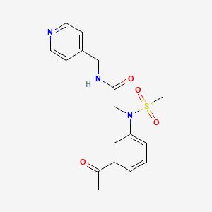molecular formula C17H19N3O4S B4187004 N~2~-(3-acetylphenyl)-N~2~-(methylsulfonyl)-N~1~-(4-pyridinylmethyl)glycinamide 