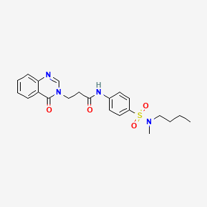 molecular formula C22H26N4O4S B4187016 N-{4-[butyl(methyl)sulfamoyl]phenyl}-3-(4-oxoquinazolin-3(4H)-yl)propanamide 
