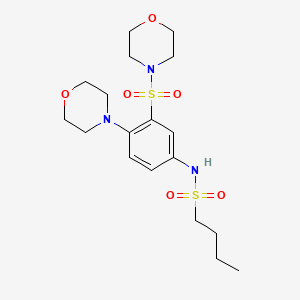 molecular formula C18H29N3O6S2 B4187055 N-[4-(MORPHOLIN-4-YL)-3-(MORPHOLINE-4-SULFONYL)PHENYL]BUTANE-1-SULFONAMIDE 