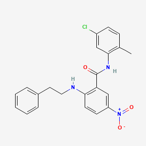 molecular formula C22H20ClN3O3 B4187134 N-(5-chloro-2-methylphenyl)-5-nitro-2-(2-phenylethylamino)benzamide 
