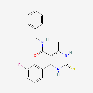 molecular formula C19H18FN3OS B4187198 N-benzyl-4-(3-fluorophenyl)-6-methyl-2-thioxo-1,2,3,4-tetrahydropyrimidine-5-carboxamide 
