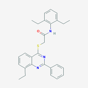 molecular formula C28H29N3OS B418722 N-(2,6-diethylphenyl)-2-[(8-ethyl-2-phenyl-4-quinazolinyl)sulfanyl]acetamide 