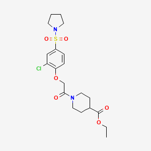 molecular formula C20H27ClN2O6S B4187370 Ethyl 1-[2-(2-chloro-4-pyrrolidin-1-ylsulfonylphenoxy)acetyl]piperidine-4-carboxylate 
