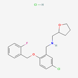 molecular formula C19H22Cl2FNO2 B4187523 N-[[5-chloro-2-[(2-fluorophenyl)methoxy]phenyl]methyl]-1-(oxolan-2-yl)methanamine;hydrochloride CAS No. 1049720-55-9