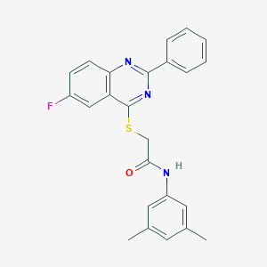molecular formula C24H20FN3OS B418770 N-(3,5-dimethylphenyl)-2-[(6-fluoro-2-phenyl-4-quinazolinyl)sulfanyl]acetamide 