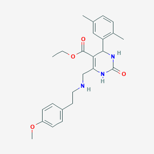 molecular formula C25H31N3O4 B4187742 Ethyl 4-(2,5-dimethylphenyl)-6-({[2-(4-methoxyphenyl)ethyl]amino}methyl)-2-oxo-1,2,3,4-tetrahydropyrimidine-5-carboxylate 