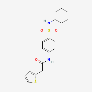 molecular formula C18H22N2O3S2 B4187745 N-[4-(cyclohexylsulfamoyl)phenyl]-2-(thiophen-2-yl)acetamide 