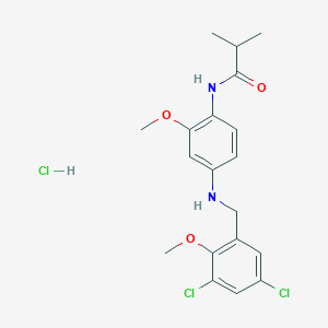 molecular formula C19H23Cl3N2O3 B4187767 N-[4-[(3,5-dichloro-2-methoxyphenyl)methylamino]-2-methoxyphenyl]-2-methylpropanamide;hydrochloride 