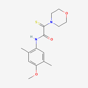 molecular formula C15H20N2O3S B4187844 N-(4-METHOXY-2,5-DIMETHYLPHENYL)-2-(MORPHOLIN-4-YL)-2-SULFANYLIDENEACETAMIDE 