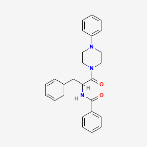 molecular formula C26H27N3O2 B4187984 N-[1-oxo-3-phenyl-1-(4-phenylpiperazin-1-yl)propan-2-yl]benzamide 