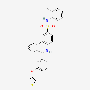 molecular formula C29H30N2O3S2 B4188005 N-(2,6-dimethylphenyl)-4-[3-(thietan-3-yloxy)phenyl]-3a,4,5,9b-tetrahydro-3H-cyclopenta[c]quinoline-8-sulfonamide CAS No. 5469-34-1