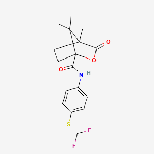 molecular formula C17H19F2NO3S B4188054 N-{4-[(difluoromethyl)sulfanyl]phenyl}-4,7,7-trimethyl-3-oxo-2-oxabicyclo[2.2.1]heptane-1-carboxamide 
