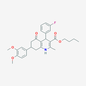 molecular formula C29H32FNO5 B418812 Butyl 7-(3,4-dimethoxyphenyl)-4-(3-fluorophenyl)-2-methyl-5-oxo-1,4,5,6,7,8-hexahydro-3-quinolinecarboxylate 