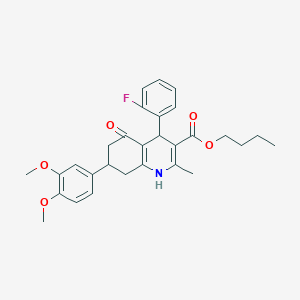 molecular formula C29H32FNO5 B418814 Butyl 7-(3,4-dimethoxyphenyl)-4-(2-fluorophenyl)-2-methyl-5-oxo-1,4,5,6,7,8-hexahydro-3-quinolinecarboxylate 