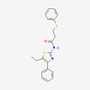 molecular formula C20H20N2OS2 B4188155 N-(5-ethyl-4-phenyl-1,3-thiazol-2-yl)-3-(phenylsulfanyl)propanamide 