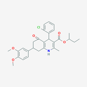 molecular formula C29H32ClNO5 B418816 Sec-butyl 4-(2-chlorophenyl)-7-(3,4-dimethoxyphenyl)-2-methyl-5-oxo-1,4,5,6,7,8-hexahydro-3-quinolinecarboxylate 