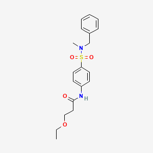 molecular formula C19H24N2O4S B4188249 N-{4-[benzyl(methyl)sulfamoyl]phenyl}-3-ethoxypropanamide 