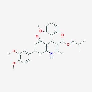 molecular formula C30H35NO6 B418828 Isobutyl 7-(3,4-dimethoxyphenyl)-4-(2-methoxyphenyl)-2-methyl-5-oxo-1,4,5,6,7,8-hexahydro-3-quinolinecarboxylate 
