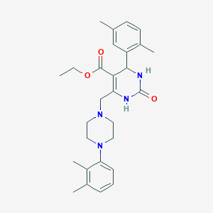 molecular formula C28H36N4O3 B4188290 Ethyl 4-(2,5-dimethylphenyl)-6-{[4-(2,3-dimethylphenyl)piperazin-1-yl]methyl}-2-oxo-1,2,3,4-tetrahydropyrimidine-5-carboxylate 