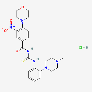 molecular formula C23H29ClN6O4S B4188318 N-[[2-(4-methylpiperazin-1-yl)phenyl]carbamothioyl]-4-morpholin-4-yl-3-nitrobenzamide;hydrochloride 