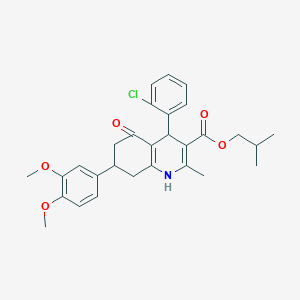 molecular formula C29H32ClNO5 B418834 Isobutyl 4-(2-chlorophenyl)-7-(3,4-dimethoxyphenyl)-2-methyl-5-oxo-1,4,5,6,7,8-hexahydro-3-quinolinecarboxylate 