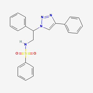 molecular formula C22H20N4O2S B4188386 N-[2-phenyl-2-(4-phenyltriazol-1-yl)ethyl]benzenesulfonamide 