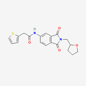 molecular formula C19H18N2O4S B4188394 N-[1,3-dioxo-2-(tetrahydrofuran-2-ylmethyl)-2,3-dihydro-1H-isoindol-5-yl]-2-(thiophen-2-yl)acetamide 