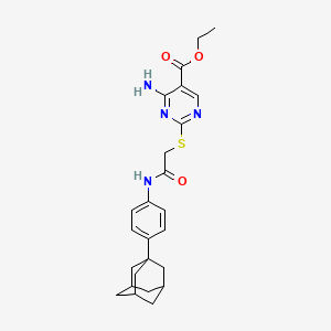 molecular formula C25H30N4O3S B4188415 ETHYL 2-[({[4-(ADAMANTAN-1-YL)PHENYL]CARBAMOYL}METHYL)SULFANYL]-4-AMINOPYRIMIDINE-5-CARBOXYLATE 