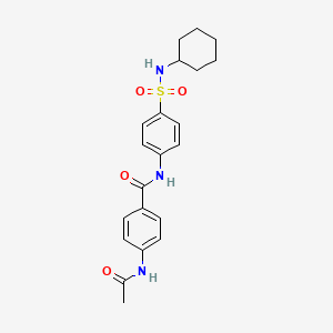 molecular formula C21H25N3O4S B4188630 N-[4-(CYCLOHEXYLSULFAMOYL)PHENYL]-4-ACETAMIDOBENZAMIDE 