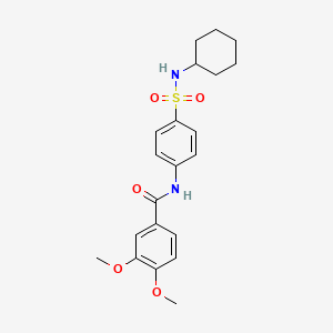 molecular formula C21H26N2O5S B4188697 N-[4-(cyclohexylsulfamoyl)phenyl]-3,4-dimethoxybenzamide 