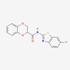 molecular formula C16H11FN2O3S B4188840 N-(6-fluorobenzo[d]thiazol-2-yl)-2,3-dihydrobenzo[b][1,4]dioxine-2-carboxamide 