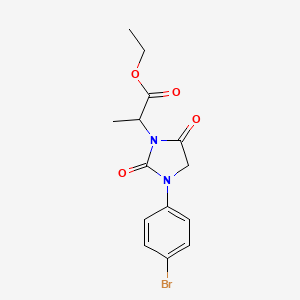 molecular formula C14H15BrN2O4 B4188853 Ethyl 2-[3-(4-bromophenyl)-2,5-dioxoimidazolidin-1-yl]propanoate 