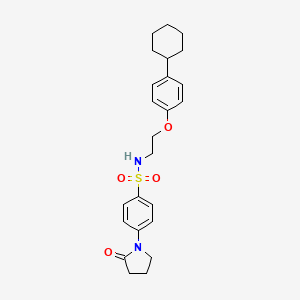 molecular formula C24H30N2O4S B4188880 N-[2-(4-CYCLOHEXYLPHENOXY)ETHYL]-4-(2-OXOPYRROLIDIN-1-YL)BENZENE-1-SULFONAMIDE 