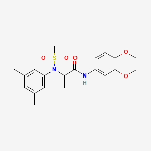 molecular formula C20H24N2O5S B4188902 N-(2,3-dihydro-1,4-benzodioxin-6-yl)-2-(3,5-dimethyl-N-methylsulfonylanilino)propanamide 