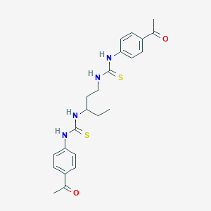molecular formula C23H28N4O2S2 B4188936 N'-(3-{[(4-ACETYLANILINO)CARBOTHIOYL]AMINO}-1-ETHYLPROPYL)-N-(4-ACETYLPHENYL)THIOUREA 
