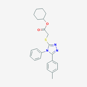 molecular formula C23H25N3O2S B418911 cyclohexyl {[5-(4-methylphenyl)-4-phenyl-4H-1,2,4-triazol-3-yl]sulfanyl}acetate 