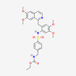 molecular formula C30H33N3O8S B4189187 ETHYL N-[4-({2-[(6,7-DIMETHOXY-1-ISOQUINOLYL)METHYL]-4,5-DIMETHOXYANILINO}SULFONYL)BENZYL]CARBAMATE 