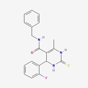 molecular formula C19H18FN3OS B4189208 N-benzyl-4-(2-fluorophenyl)-6-methyl-2-thioxo-1,2,3,4-tetrahydropyrimidine-5-carboxamide 
