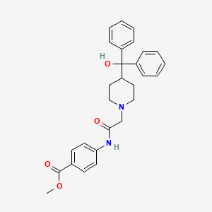molecular formula C28H30N2O4 B4189211 Methyl 4-{2-[4-(hydroxydiphenylmethyl)piperidyl]acetylamino}benzoate 
