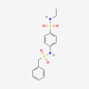 molecular formula C15H18N2O4S2 B4189230 N-ETHYL-4-(PHENYLMETHANESULFONAMIDO)BENZENE-1-SULFONAMIDE 