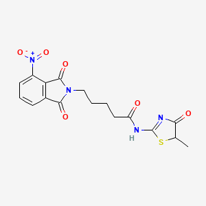 molecular formula C17H16N4O6S B4189241 N~1~-(5-METHYL-4-OXO-4,5-DIHYDRO-1,3-THIAZOL-2-YL)-5-(4-NITRO-1,3-DIOXO-1,3-DIHYDRO-2H-ISOINDOL-2-YL)PENTANAMIDE 