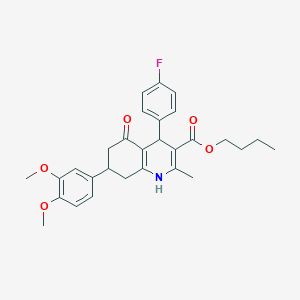 molecular formula C29H32FNO5 B418931 Butyl 7-(3,4-dimethoxyphenyl)-4-(4-fluorophenyl)-2-methyl-5-oxo-1,4,5,6,7,8-hexahydro-3-quinolinecarboxylate 