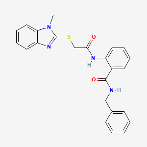 molecular formula C24H22N4O2S B4189358 N~1~-BENZYL-2-({2-[(1-METHYL-1H-1,3-BENZIMIDAZOL-2-YL)SULFANYL]ACETYL}AMINO)BENZAMIDE 