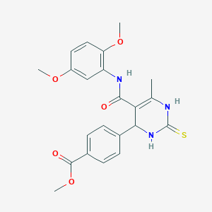 molecular formula C22H23N3O5S B4189382 methyl 4-[5-[(2,5-dimethoxyphenyl)carbamoyl]-6-methyl-2-sulfanylidene-3,4-dihydro-1H-pyrimidin-4-yl]benzoate 