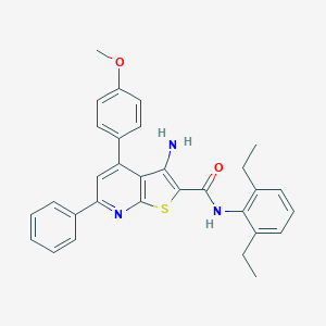 molecular formula C31H29N3O2S B418944 3-amino-N-(2,6-diethylphenyl)-4-(4-methoxyphenyl)-6-phenylthieno[2,3-b]pyridine-2-carboxamide 