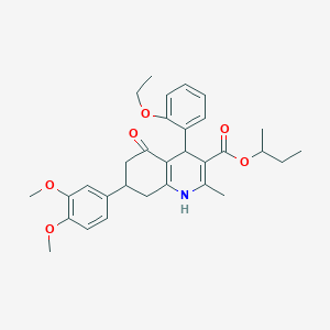 molecular formula C31H37NO6 B418949 Sec-butyl 7-(3,4-dimethoxyphenyl)-4-(2-ethoxyphenyl)-2-methyl-5-oxo-1,4,5,6,7,8-hexahydro-3-quinolinecarboxylate 