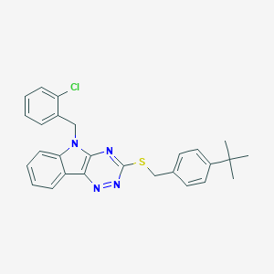 molecular formula C27H25ClN4S B418953 4-tert-butylbenzyl 5-(2-chlorobenzyl)-5H-[1,2,4]triazino[5,6-b]indol-3-yl sulfide 